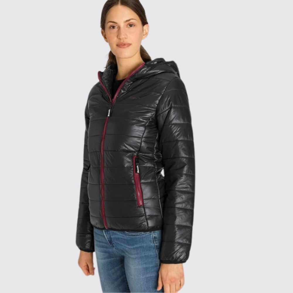 BENCH Kara Black Shinny Puffer Coat - Picture 1 of 14